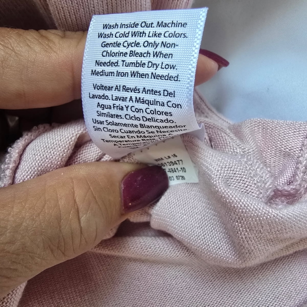 Time and Tru Blush Ribbed Top